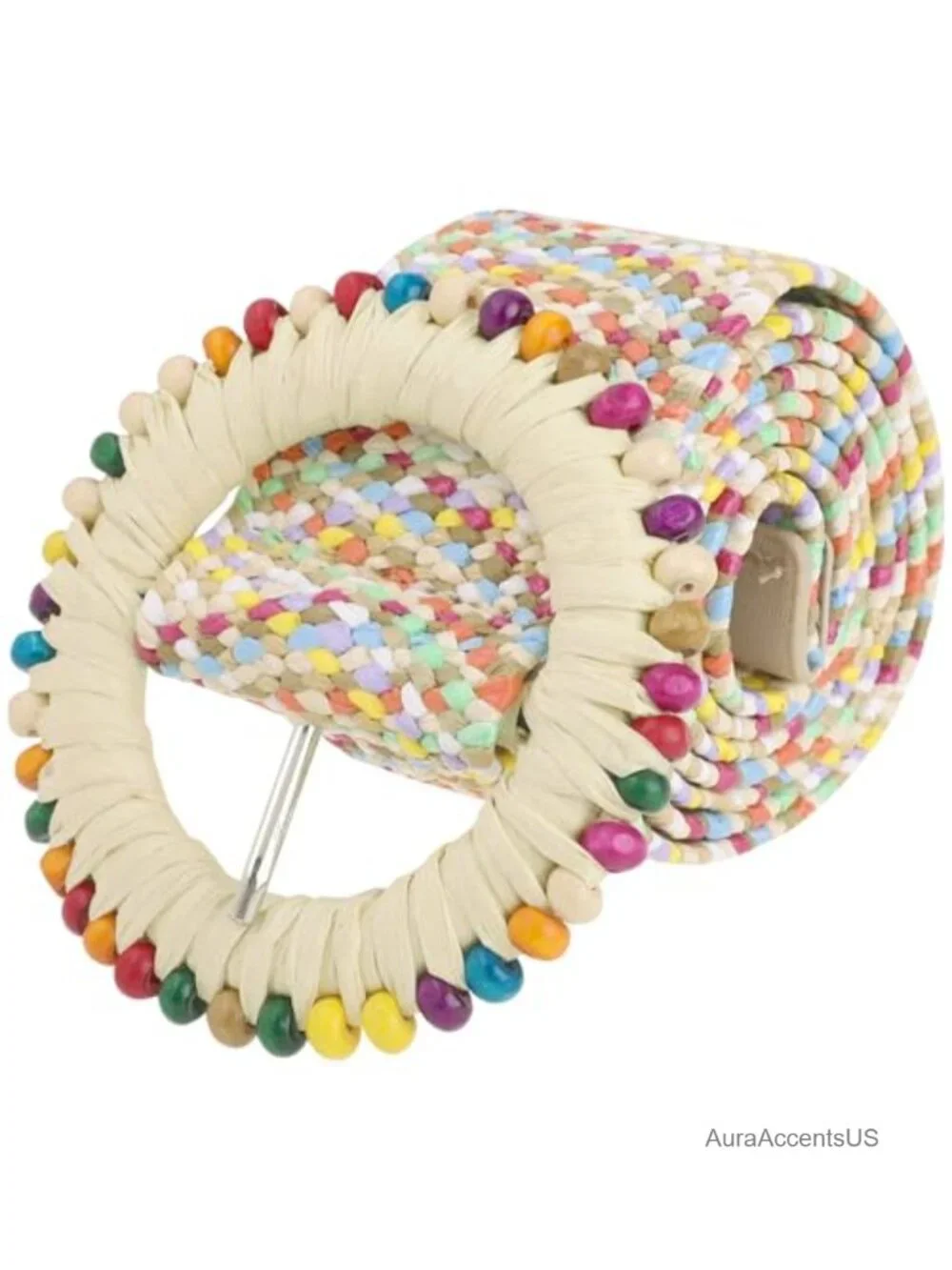 Straw Woven Stretch Elastic Wide Waistband Belt